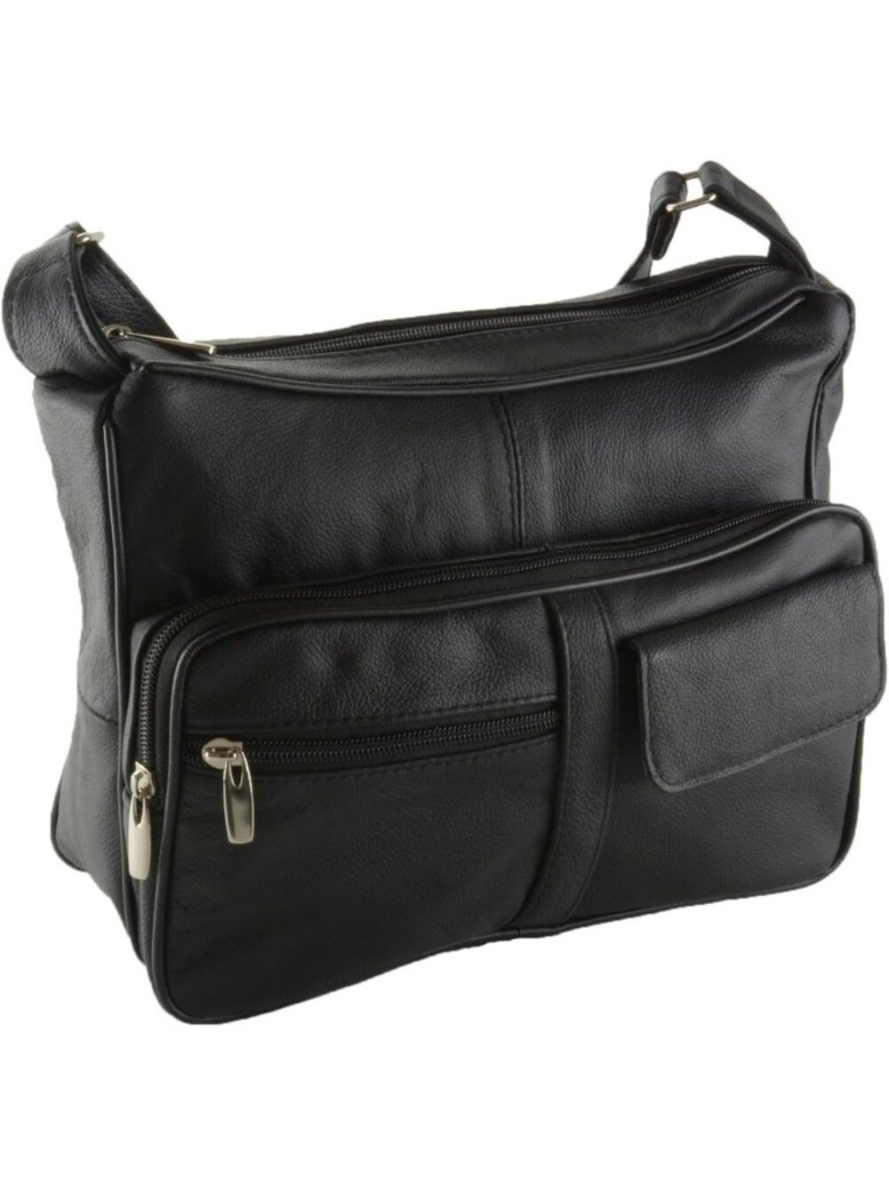 Genuine Leather Crossbody Purse with Shoulder Strap, Organizer Bag for Women